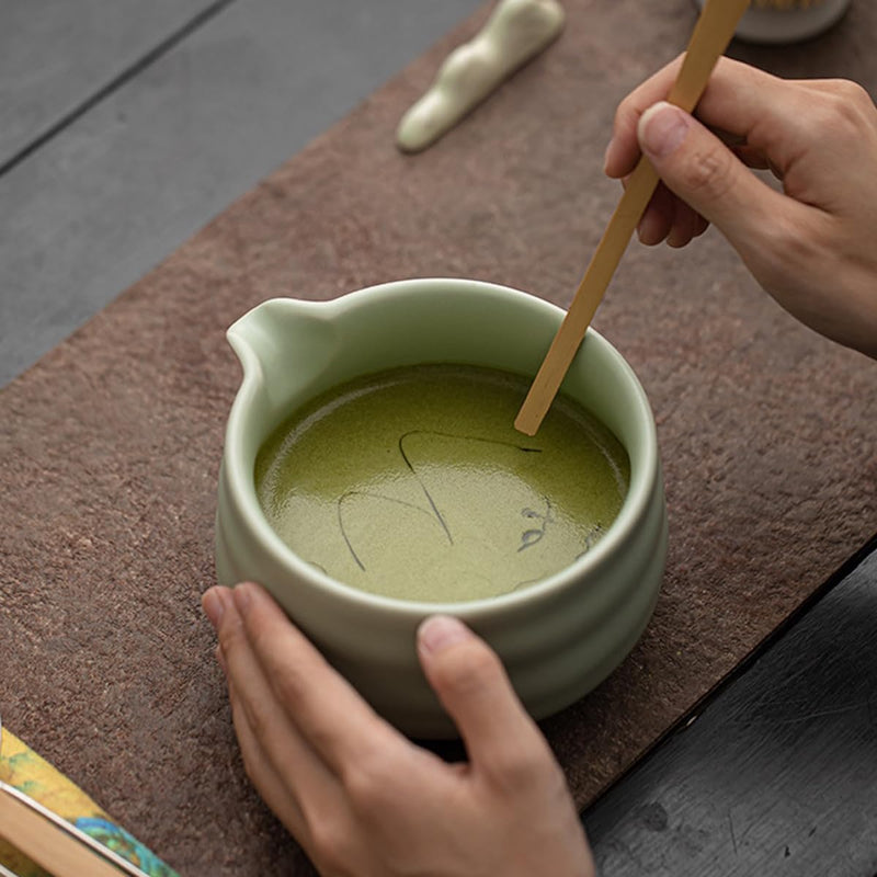 JIKANNOYA 抹茶 セット matcha set 茶道具 4点セット陶器 抹茶茶碗 bowl 茶杓 茶せん 百本立 whisk 茶筅立て くせ直し お手入れも簡単 初心者 自宅用 ceremony 母の日 父の日 誕生日 贈り物 gift おしゃれ cute 高級 おうち時間グッズ 汝窯 CJ156
