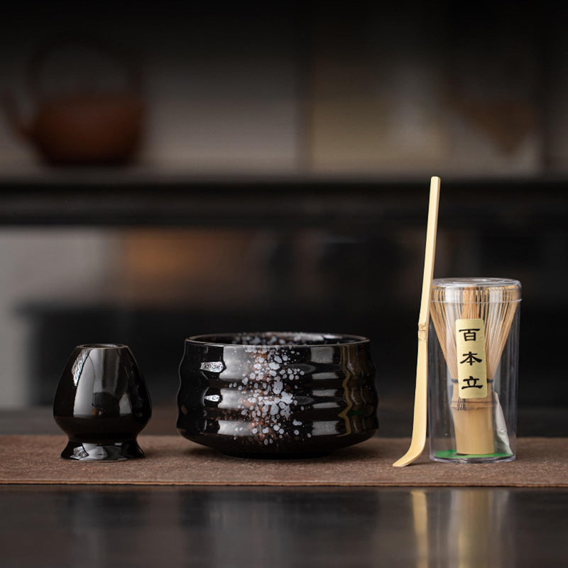 JIKANNOYA 抹茶 セット 抹茶セット 自宅用 茶道具 初心者 お点前セット 抹茶 陶器 抹茶茶碗 茶杓 茶杓立て 茶せん 百本立 茶筅立て くせ直し 綿茶巾 抹茶篩 茶道セット matcha set for beginners お手入れも簡単 母の日 父の日 誕生日 贈り物 おしゃれ AQCJ112