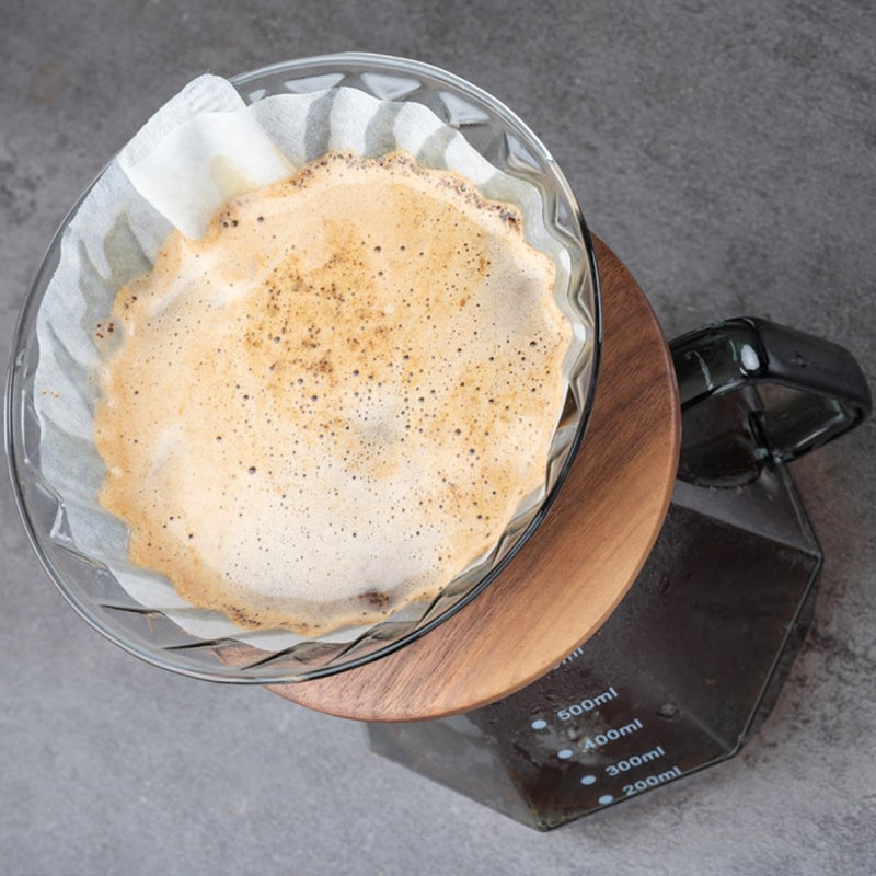 JIKANNOYA コーヒーサーバー 割れない 耐熱ガラス コーヒードリッパー ハンドドリップセット コーヒー サーバー 高ホウ素シリカガラス材料 直火対応 耐寒性 透明 蓋付き 電子レンジ·食洗機対応 目盛り付き コーヒー用品 使いやすい 洗いやすい 多用途 家用 喫茶店 KF32