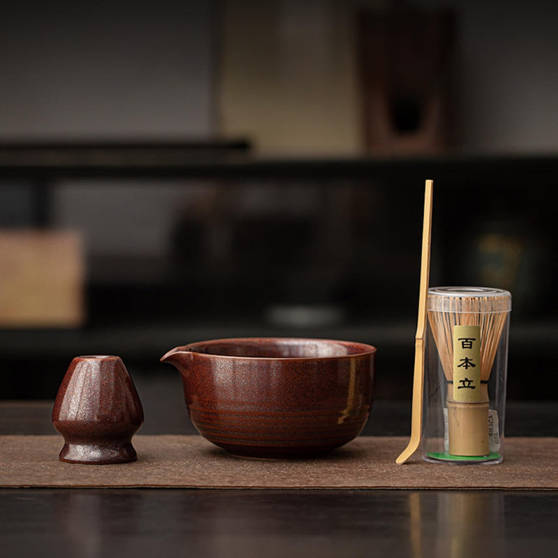 JIKANNOYA 抹茶 セット 抹茶セット 自宅用 茶道具 初心者 お点前セット 抹茶 陶器 抹茶茶碗 茶杓 茶杓立て 茶せん 百本立 茶筅立て くせ直し 綿茶巾 抹茶篩 茶道セット matcha set for beginners お手入れも簡単 母の日 父の日 誕生日 贈り物セット おしゃれ 600ml AQCJ82