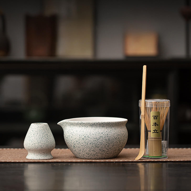JIKANNOYA 抹茶セット 抹茶 セット 自宅用 茶道具 初心者 お点前セット 抹茶 陶器 抹茶茶碗 茶杓 茶杓立て 茶せん 百本立 茶筅立て くせ直し 綿茶巾 抹茶篩 茶道セット matcha set for beginners お手入れも簡単 母の日 父の日 誕生日 贈り物 おしゃれ 550ml AQCJ102