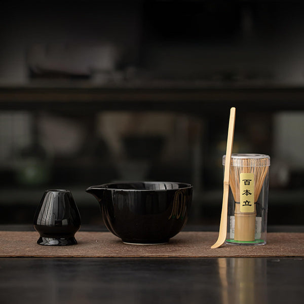 JIKANNOYA 抹茶セット 抹茶 セット 自宅用 茶道具 初心者 お点前セット 抹茶 陶器 抹茶茶碗 茶杓 茶杓立て 茶せん 百本立 茶筅立て くせ直し 綿茶巾 抹茶篩 茶道セット matcha set for beginners お手入れも簡単 母の日 父の日 誕生日 贈り物 おしゃれ 500ml AQCJ85