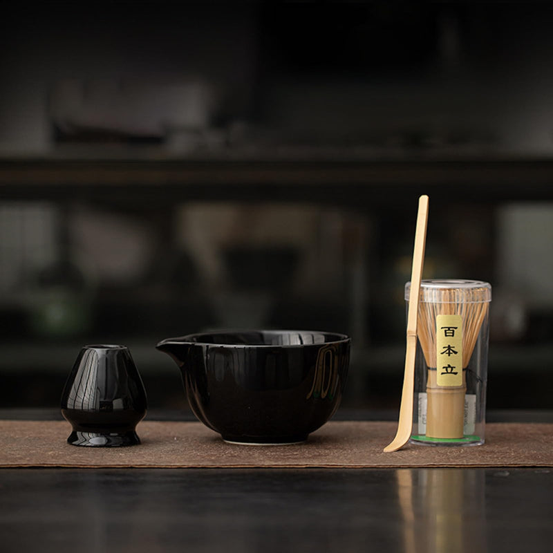 JIKANNOYA 抹茶セット 抹茶 セット 自宅用 茶道具 初心者 お点前セット 抹茶 陶器 抹茶茶碗 茶杓 茶杓立て 茶せん 百本立 茶筅立て くせ直し 綿茶巾 抹茶篩 茶道セット matcha set for beginners お手入れも簡単 母の日 父の日 誕生日 贈り物 おしゃれ 500ml AQCJ85