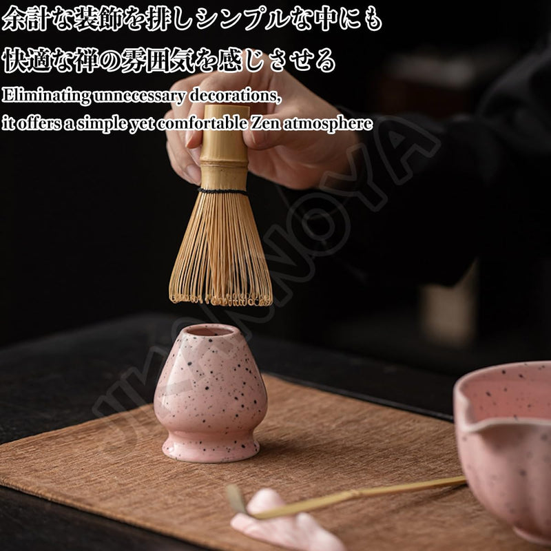 JIKANNOYA 抹茶 セット 抹茶セット 自宅用 茶道具 初心者 お点前セット 抹茶 陶器 抹茶茶碗 茶杓 茶杓立て 茶せん 百本立 茶筅立て くせ直し 綿茶巾 抹茶篩 茶道セット matcha set for beginners お手入れも簡単 母の日 父の日 誕生日 贈り物 おしゃれ AQCJ108