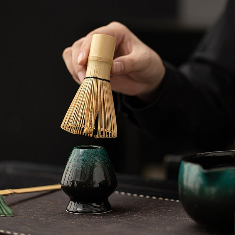 JIKANNOYA 抹茶 セット matcha set 茶道具 4点セット陶器 抹茶茶碗 bowl 茶杓 茶杓立て 茶せん 百本立 whisk 茶筅立て くせ直し 綿茶巾 抹茶篩 お手入れも簡単 初心者 自宅用 ceremony 母の日 父の日 誕生日 贈り物 gift おしゃれ cute 高級 CJ145