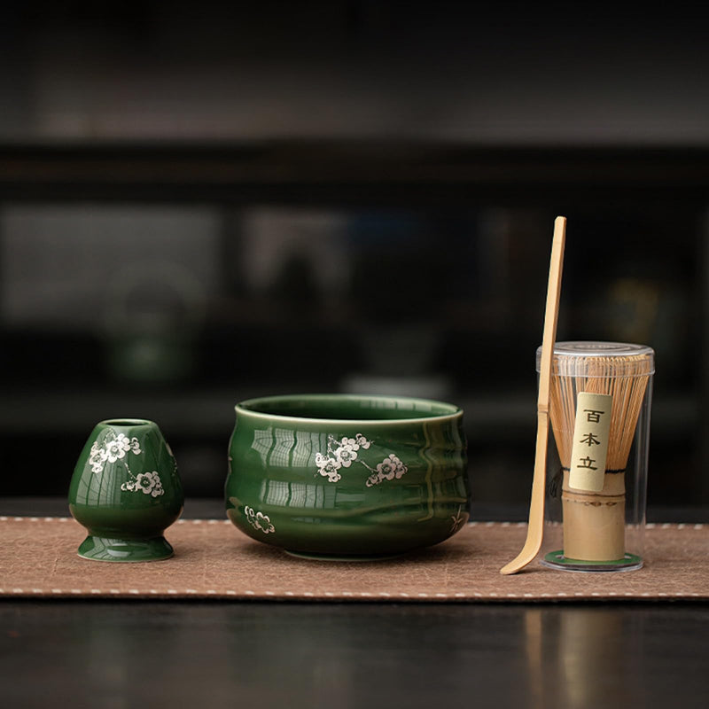 JIKANNOYA 抹茶 セット 抹茶セット 自宅用 茶道具 初心者 お点前セット 抹茶 陶器 抹茶茶碗 茶杓 茶杓立て 茶せん 百本立 茶筅立て くせ直し 綿茶巾 抹茶篩 茶道セット matcha set for beginners お手入れも簡単 母の日 父の日 誕生日 贈り物セット おしゃれ 500ml AQCJ84