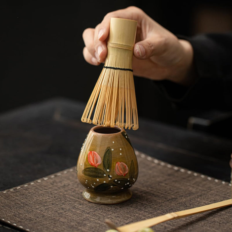 JIKANNOYA 抹茶セット 抹茶 セット 自宅用 茶道具 初心者 お点前セット 抹茶 陶器 抹茶茶碗 茶杓 茶杓立て 茶せん 百本立 茶筅立て くせ直し 茶道セット matcha set for beginners お手入れも簡単 母の日 父の日 誕生日 贈り物 おしゃれ 8点セット CJ224