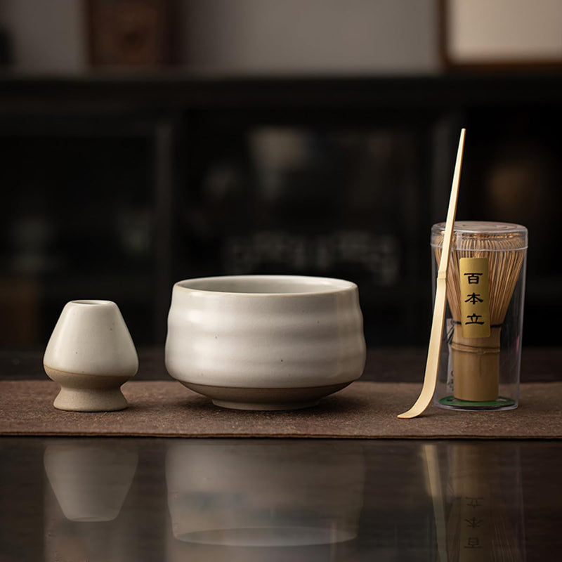 JIKANNOYA 抹茶セット お点前セット 茶道具 セット 4点セット 茶杓 茶筅 茶せん 百本立 茶筅立て くせ直し 初心者 お手入れも簡単 母の日 父の日 誕生日 贈り物 AQCJ02N