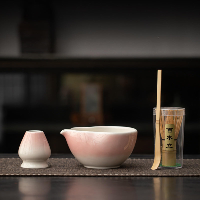 JIKANNOYA 抹茶 セット matcha set 茶道具 4点セット陶器 抹茶茶碗 bowl 茶杓 茶せん 百本立 whisk 茶筅立て くせ直し お手入れも簡単 初心者 自宅用 ceremony 母の日 父の日 誕生日 贈り物 gift おしゃれ cute 高級 おうち時間グッズ CJ163