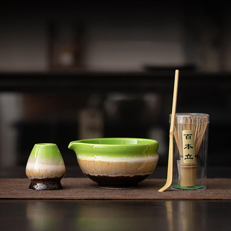 JIKANNOYA 抹茶 セット 抹茶セット 自宅用 茶道具 初心者 お点前セット 抹茶 陶器 抹茶茶碗 茶杓 茶杓立て 茶せん 百本立 茶筅立て くせ直し 綿茶巾 抹茶篩 茶道セット matcha set for beginners お手入れも簡単 母の日 父の日 誕生日 贈り物 おしゃれ AQCJ111
