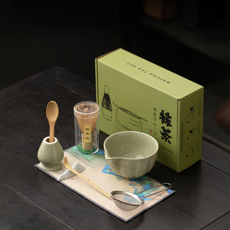 JIKANNOYA 抹茶セット 抹茶 セット 自宅用 茶道具 初心者 お点前セット 抹茶 陶器 抹茶茶碗 茶杓 茶杓立て 茶せん 百本立 茶筅立て くせ直し 綿茶巾 抹茶篩 茶道セット matcha set for beginners お手入れも簡単 母の日 父の日 誕生日 贈り物 おしゃれ CJ201