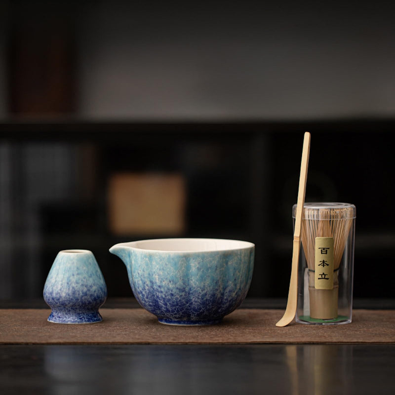 JIKANNOYA 抹茶セット 抹茶 セット 自宅用 茶道具 初心者 お点前セット 抹茶 陶器 抹茶茶碗 茶杓 茶杓立て 茶せん 百本立 茶筅立て くせ直し 綿茶巾 抹茶篩 茶道セット matcha set for beginners お手入れも簡単 母の日 父の日 誕生日 贈り物 おしゃれ 500ml AQCJ93