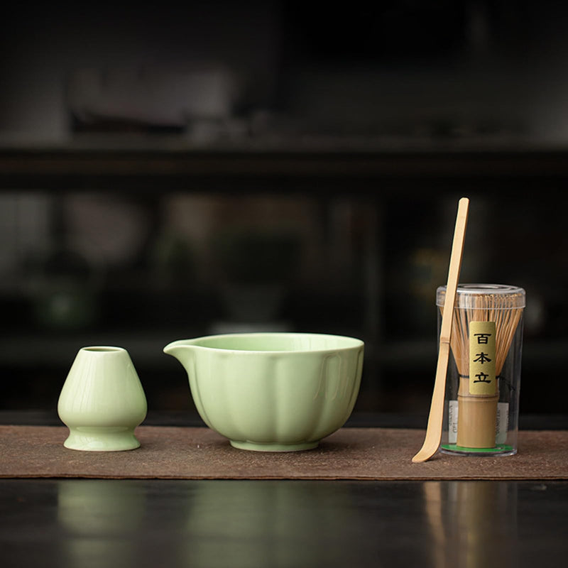 JIKANNOYA 抹茶セット 抹茶 セット 自宅用 茶道具 初心者 お点前セット 抹茶 陶器 抹茶茶碗 茶杓 茶杓立て 茶せん 百本立 茶筅立て くせ直し 綿茶巾 抹茶篩 茶道セット matcha set for beginners お手入れも簡単 母の日 父の日 誕生日 贈り物 おしゃれ 500ml AQCJ85