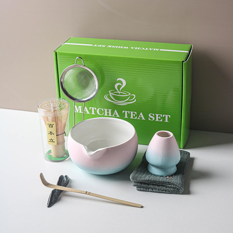 JIKANNOYA 抹茶セット 抹茶 セット 自宅用 茶道具 初心者 お点前セット 抹茶 陶器 抹茶茶碗 注ぎ口付き 茶杓 茶杓立て 茶せん 百本立 茶筅立て くせ直し 綿茶巾 抹茶篩 茶道セット matcha set for beginners お手入れも簡単 母の日 父の日 誕生日 贈り物セット おしゃれ 500ml AQCJ65