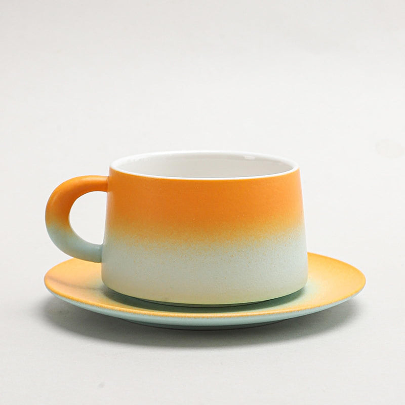 コーヒーカップ 陶器 ソーサー セット セラミック カップアンドソーサー ティーカップ 電子レンジ 食洗機対応 コーヒー 珈琲 お茶 ティー 高級 レトロ おしゃれ ソーサー付き 自宅用 カフェ食器 喫茶店 業務用 結婚祝い ギフト KFB09
