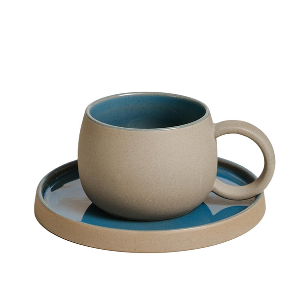 JIKANNOYA コーヒーカップ 陶器 ソーサー セット セラミック カップアンドソーサー ティーカップ 電子レンジ 食洗機対応 コーヒー 珈琲 お茶 ティー 高級 レトロ おしゃれ ソーサー付き 自宅用 カフェ食器 喫茶店 業務用 結婚祝い ギフト KFB05