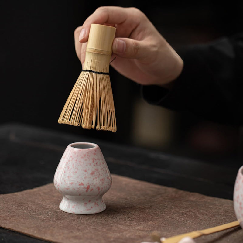 JIKANNOYA 抹茶 セット matcha set 茶道具 4点セット陶器 抹茶茶碗 bowl 茶杓 茶杓立て 茶せん 百本立 whisk 茶筅立て くせ直し 綿茶巾 抹茶篩 お手入れも簡単 初心者 自宅用 ceremony 母の日 父の日 誕生日 贈り物 gift おしゃれ cute 高級 CJ134