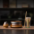 4点セット(ダークブラウン 600ml 波型茶碗)