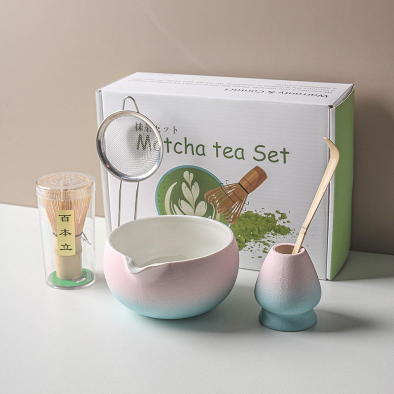 JIKANNOYA 抹茶セット 自宅用 抹茶 セット 茶道具 初心者 お点前セット 抹茶 陶器 抹茶茶碗 注ぎ口付き 茶杓 茶杓立て 茶せん 百本立 茶筅立て くせ直し 綿茶巾 抹茶篩 茶道セット matcha set for beginners お手入れも簡単 母の日 父の日 誕生日 贈り物 おしゃれ 500ml AQCJ66