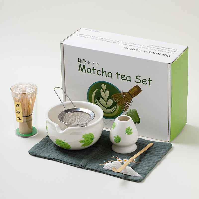 JIKANNOYA 抹茶 セット 抹茶セット 自宅用 茶道具 初心者 お点前セット 抹茶 陶器 抹茶茶碗 茶杓 茶杓立て 茶せん 百本立 茶筅立て くせ直し 綿茶巾 抹茶篩 茶道セット matcha set for beginners お手入れも簡単 母の日 父の日 誕生日 贈り物セット おしゃれ 500ml AQCJ60