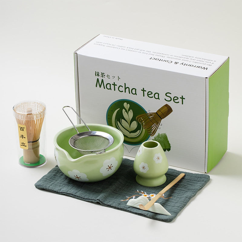 JIKANNOYA 抹茶 セット 抹茶セット 自宅用 茶道具 初心者 お点前セット 抹茶 陶器 抹茶茶碗 茶杓 茶杓立て 茶せん 百本立 茶筅立て くせ直し 綿茶巾 抹茶篩 茶道セット matcha set for beginners お手入れも簡単 母の日 父の日 誕生日 贈り物セット おしゃれ 500ml AQCJ60