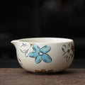 抹茶茶碗(アイボリー花柄、500ml)