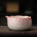 抹茶茶碗(花口_ピーチピンク（上）)