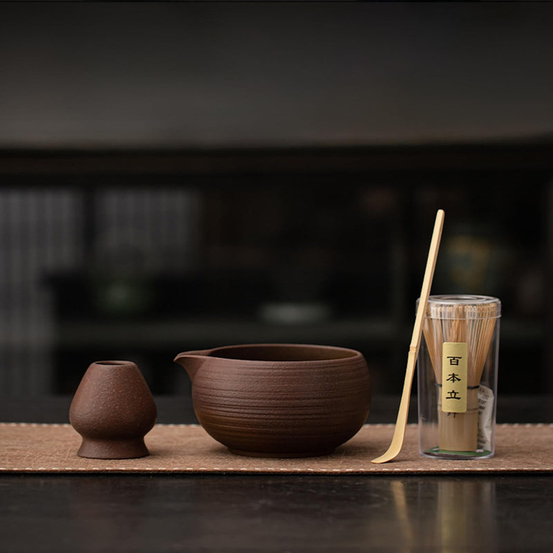 JIKANNOYA 抹茶セット 抹茶 セット 自宅用 茶道具 初心者 お点前セット 抹茶 陶器 抹茶茶碗 茶杓 茶杓立て 茶せん 百本立 茶筅立て くせ直し 綿茶巾 抹茶篩 茶道セット matcha set for beginners お手入れも簡単 母の日 父の日 誕生日 贈り物 おしゃれ 600ml AQCJ99