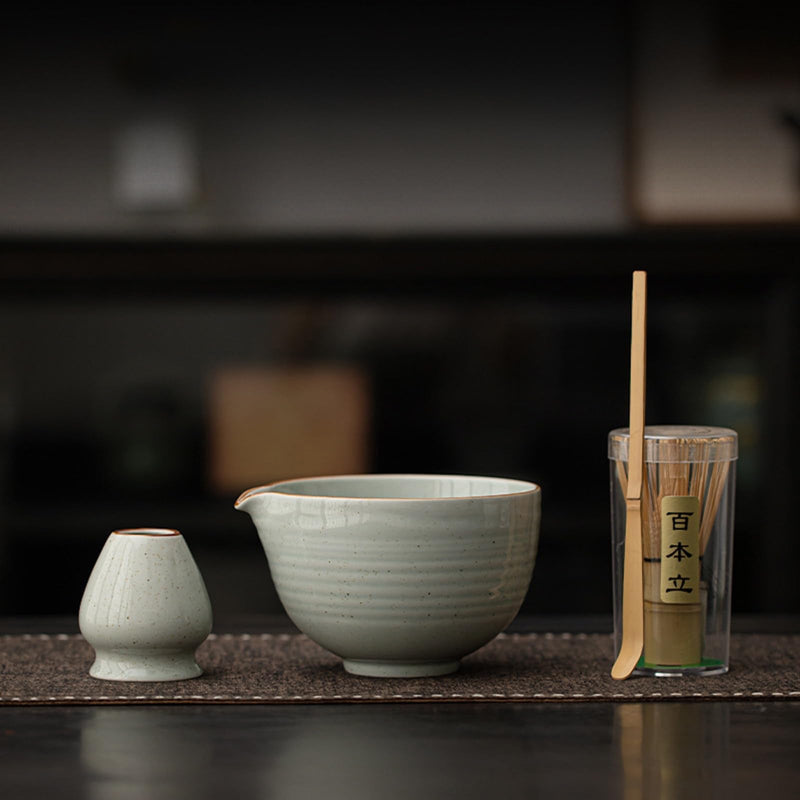 JIKANNOYA 抹茶 セット matcha set 茶道具 4点セット 抹茶茶碗 bowl 茶杓 茶せん 百本立 whisk 茶筅立て くせ直し お手入れも簡単 初心者 自宅用 ceremony 母の日 父の日 誕生日 贈り物 gift 持ち運び おしゃれ cute 高級 おうち時間グッズ CJ170