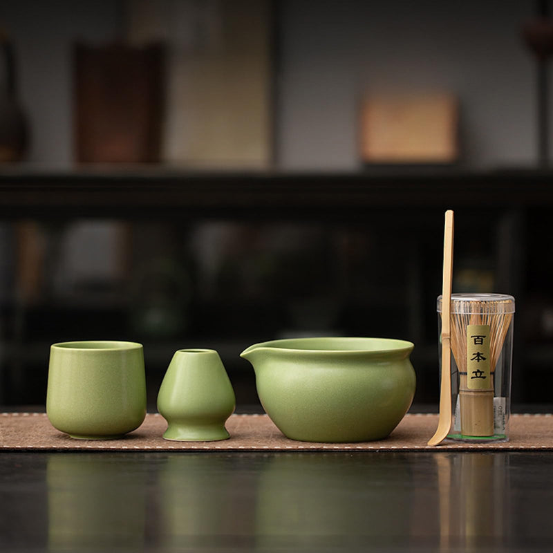 JIKANNOYA 抹茶セット 抹茶 セット 自宅用 茶道具 初心者 お点前セット 抹茶 陶器 抹茶茶碗 茶杓 茶杓立て 茶せん 百本立 茶筅立て くせ直し 綿茶巾 抹茶篩 茶道セット matcha set for beginners お手入れも簡単 母の日 父の日 誕生日 贈り物 おしゃれ 550ml AQCJ102