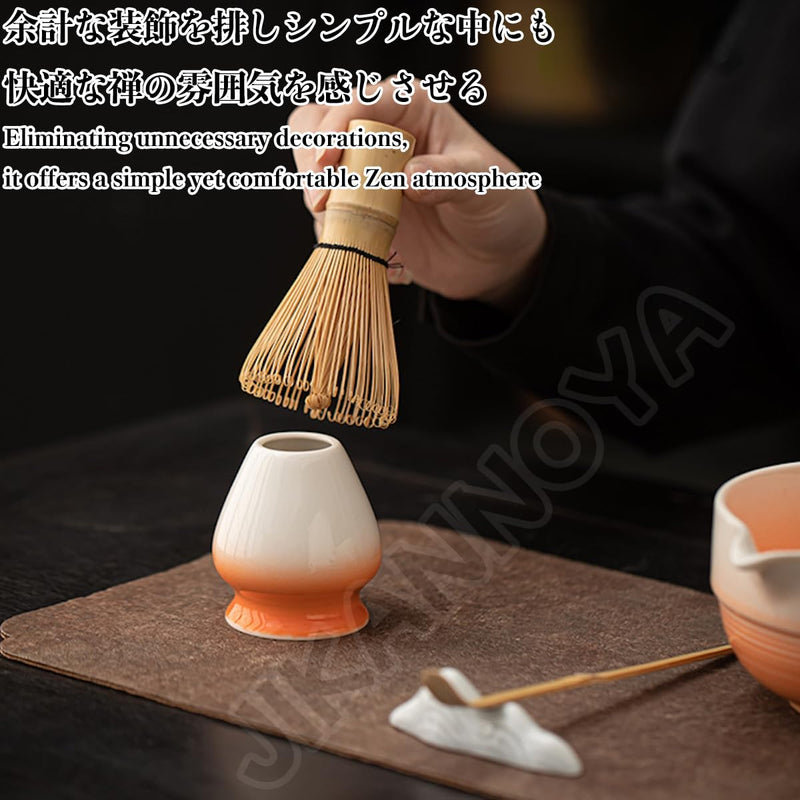 JIKANNOYA 抹茶 セット 抹茶セット 自宅用 茶道具 初心者 お点前セット 抹茶 陶器 抹茶茶碗 茶杓 茶杓立て 茶せん 百本立 茶筅立て くせ直し 綿茶巾 抹茶篩 茶道セット matcha set for beginners お手入れも簡単 母の日 父の日 誕生日 贈り物セット おしゃれ 500ml AQCJ74