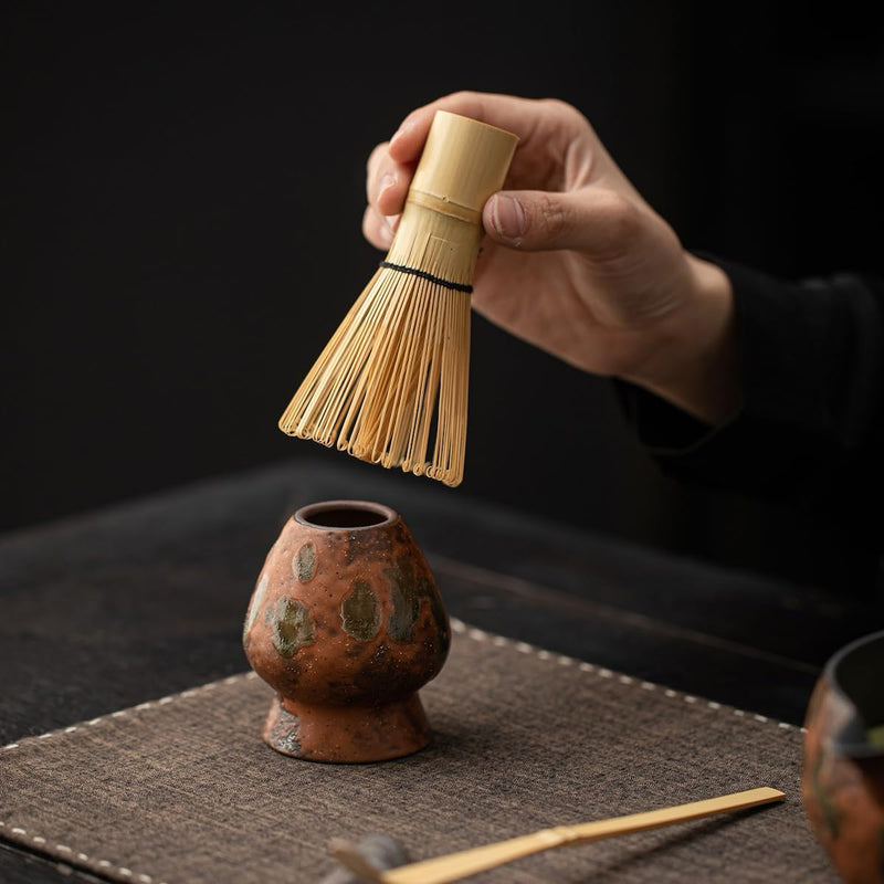 JIKANNOYA 抹茶 セット matcha set 茶道具 4点セット陶器 抹茶茶碗 bowl 茶杓 茶せん 百本立 whisk 茶筅立て くせ直し お手入れも簡単 初心者 自宅用 ceremony 母の日 父の日 誕生日 贈り物 gift おしゃれ cute 高級 おうち時間グッズ CJ164