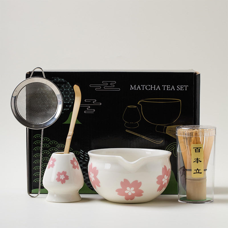 JIKANNOYA 抹茶セット 抹茶 セット 自宅用 茶道具 初心者 お点前セット 抹茶 陶器 抹茶茶碗 茶杓 茶杓立て 茶せん 百本立 茶筅立て くせ直し 綿茶巾 抹茶篩 茶道セット matcha set for beginners お手入れも簡単 母の日 父の日 誕生日 贈り物セット おしゃれ 500ml AQCJ61