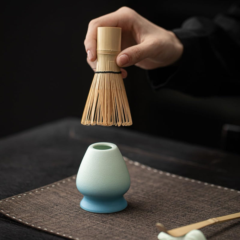 JIKANNOYA 抹茶セット 抹茶 セット 自宅用 茶道具 初心者 お点前セット 抹茶 陶器 抹茶茶碗 茶杓 茶杓立て 茶せん 百本立 茶筅立て くせ直し 綿茶巾 抹茶篩 茶道セット matcha set for beginners お手入れも簡単 母の日 父の日 誕生日 贈り物 おしゃれ 8点セット CJ229