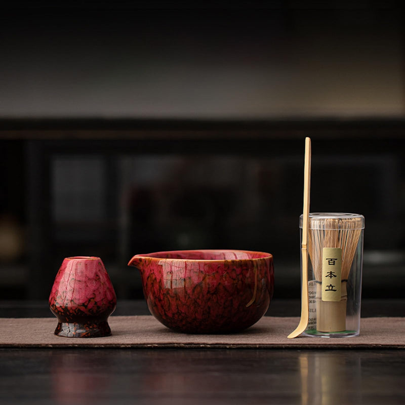 JIKANNOYA 抹茶 セット 抹茶セット 自宅用 茶道具 初心者 お点前セット 抹茶 陶器 抹茶茶碗 茶杓 茶杓立て 茶せん 百本立 茶筅立て くせ直し 綿茶巾 抹茶篩 茶道セット matcha set for beginners お手入れも簡単 母の日 父の日 誕生日 贈り物セット おしゃれ 500ml AQCJ81