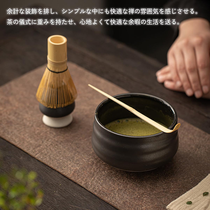 JIKANNOYA 抹茶セット お点前セット 茶道具 セット 4点セット 茶杓 茶筅 茶せん 百本立 茶筅立て くせ直し 初心者 お手入れも簡単 母の日 父の日 誕生日 贈り物 AQCJ02N