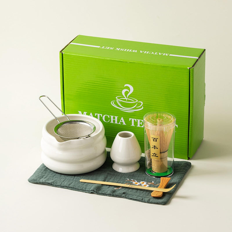 JIKANNOYA 抹茶セット 茶道具 初心者 抹茶 セット お点前セット 抹茶 陶器 抹茶茶碗 茶杓 茶杓立て 茶せん 百本立 茶筅立て くせ直し 綿茶巾 抹茶篩 茶道セット matcha set for beginners お手入れも簡単 母の日 父の日 誕生日 贈り物セット 500ml AQCJ39