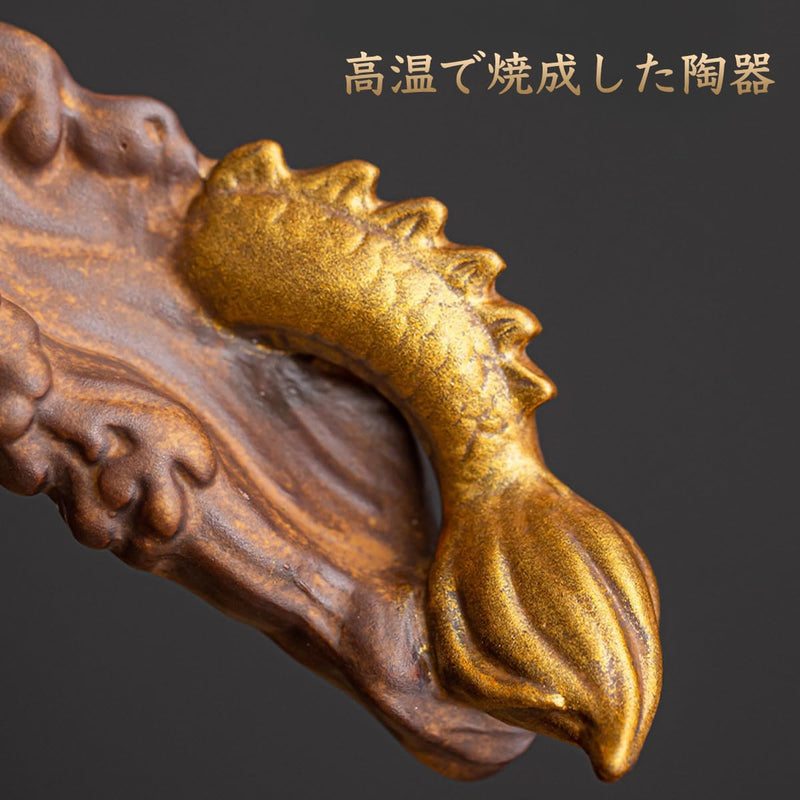 JIKANNOYA お香立て 横置き 龍 線香立て 灰がこぼれない 陶器 おしゃれ インセンスホルダー 香炉 線香皿 線香 逆流線香 三角線香 御洒落 人気 仏壇用 睡眠 リラックス 茶室 茶道 瞑想 書斎 AQXL09