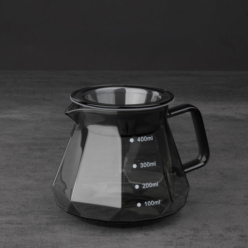 JIKANNOYA コーヒーサーバー 割れない 耐熱ガラス コーヒードリッパー ハンドドリップセット コーヒー サーバー 高ホウ素シリカガラス材料 直火対応 耐寒性 透明 蓋付き 電子レンジ·食洗機対応 目盛り付き コーヒー用品 使いやすい 洗いやすい 多用途 家用 喫茶店 KF32