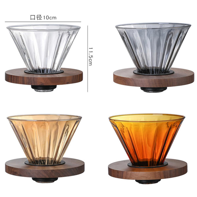 JIKANNOYA コーヒードリッパー ハンドドリップセット コーヒーサーバー 割れない 高ホウ素シリカガラス材料 耐熱ガラス 直火対応 耐寒性 ドリッパー 電子レンジ·食洗機対応 コーヒー用品 洗いやすい 多用途 家用 喫茶店 1~4杯用 550ml