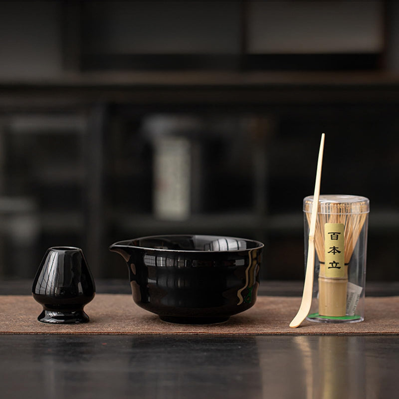 JIKANNOYA 抹茶 セット matcha set 茶道具 4点セット 抹茶茶碗 bowl 茶杓 茶せん 百本立 whisk 茶筅立て くせ直し お手入れも簡単 初心者 自宅用 ceremony 母の日 父の日 誕生日 贈り物 gift 持ち運び おしゃれ cute 高級 おうち時間グッズ CJ196