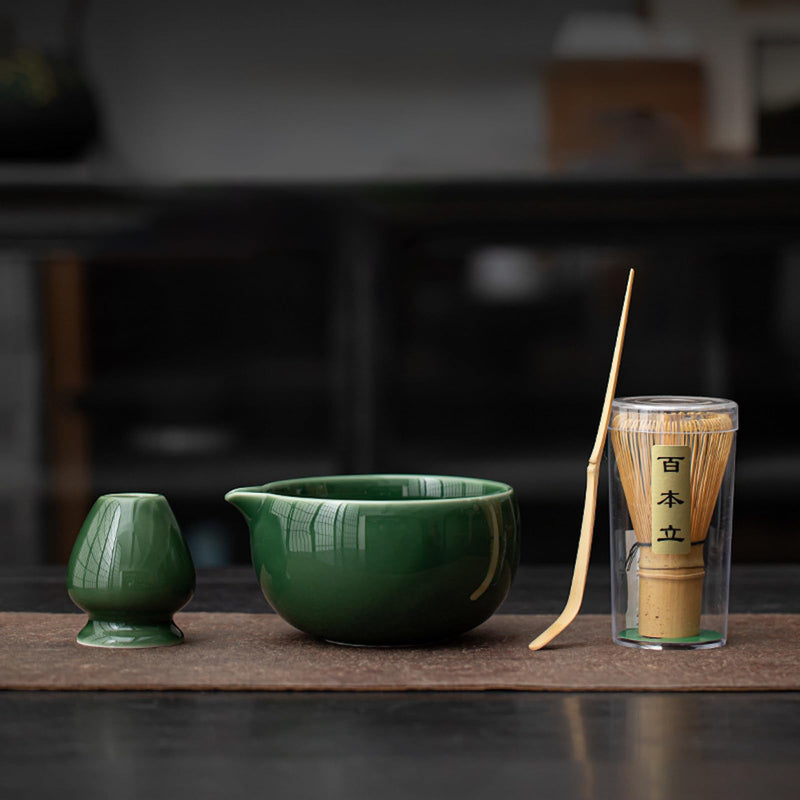 JIKANNOYA 抹茶セット 茶道具 初心者 お点前セット 7点セット 茶杓 茶筅 茶せん 百本立 茶筅立て くせ直し 抹茶篩 綿茶巾 陶器茶杓立て お手入れも簡単 母の日 父の日 誕生日 贈り物 AQCJ34