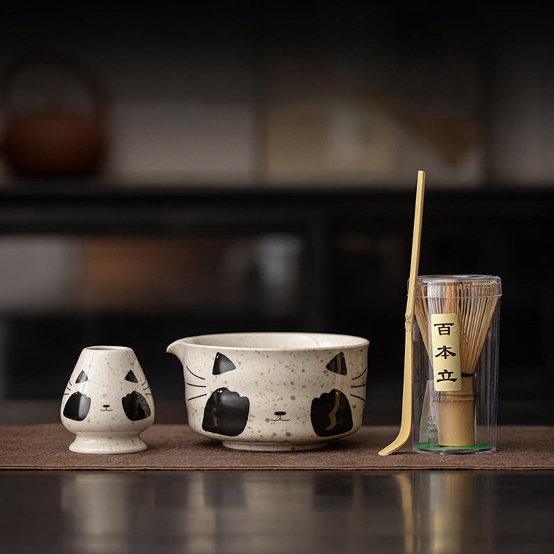 JIKANNOYA 抹茶セット 抹茶 セット 自宅用 茶道具 初心者 お点前セット 抹茶 陶器 抹茶茶碗 茶杓 茶杓立て 茶せん 百本立 茶筅立て くせ直し 綿茶巾 抹茶篩 茶道セット matcha set for beginners お手入れも簡単 母の日 父の日 誕生日 贈り物 おしゃれ かわいい 500ml AQCJ101