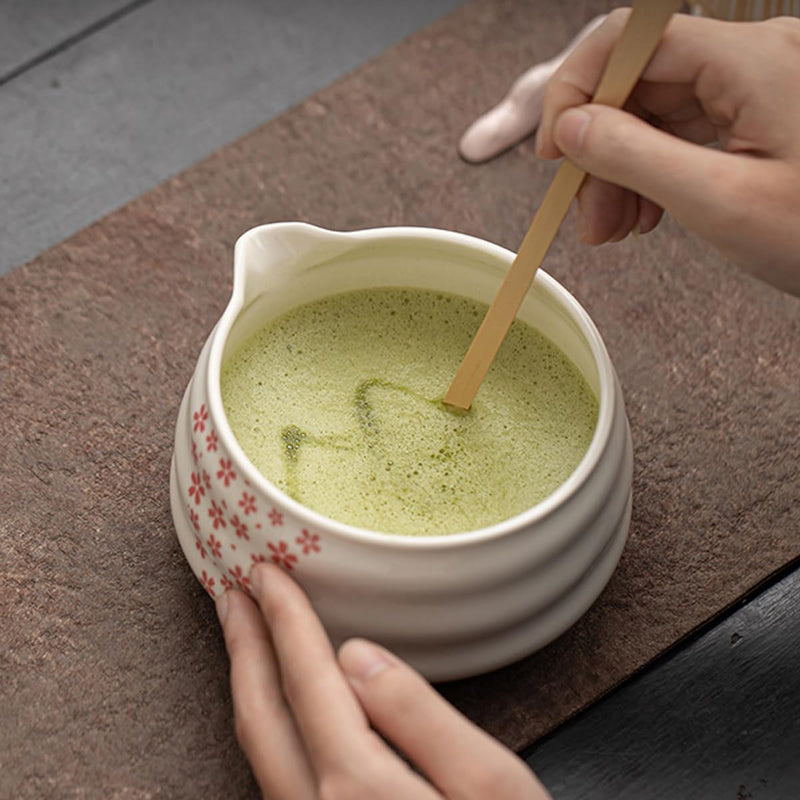 JIKANNOYA 抹茶 セット matcha set 茶道具 4点セット 抹茶茶碗 bowl 茶杓 茶せん 百本立 whisk 茶筅立て くせ直し お手入れも簡単 初心者 自宅用 ceremony 母の日 父の日 誕生日 贈り物 gift 持ち運び おしゃれ cute 高級 おうち時間グッズ 桜 CJ179