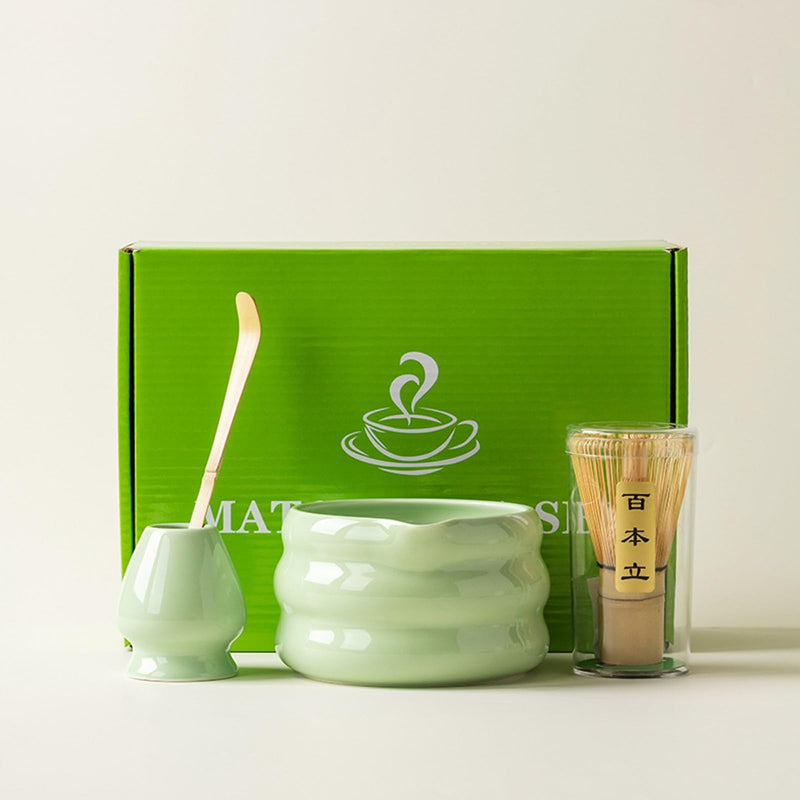 JIKANNOYA 抹茶セット 茶道具 初心者 抹茶 セット お点前セット 抹茶 陶器 抹茶茶碗 茶杓 茶杓立て 茶せん 百本立 茶筅立て くせ直し 綿茶巾 抹茶篩 茶道セット matcha set for beginners お手入れも簡単 母の日 父の日 誕生日 贈り物セット 500ml AQCJ39