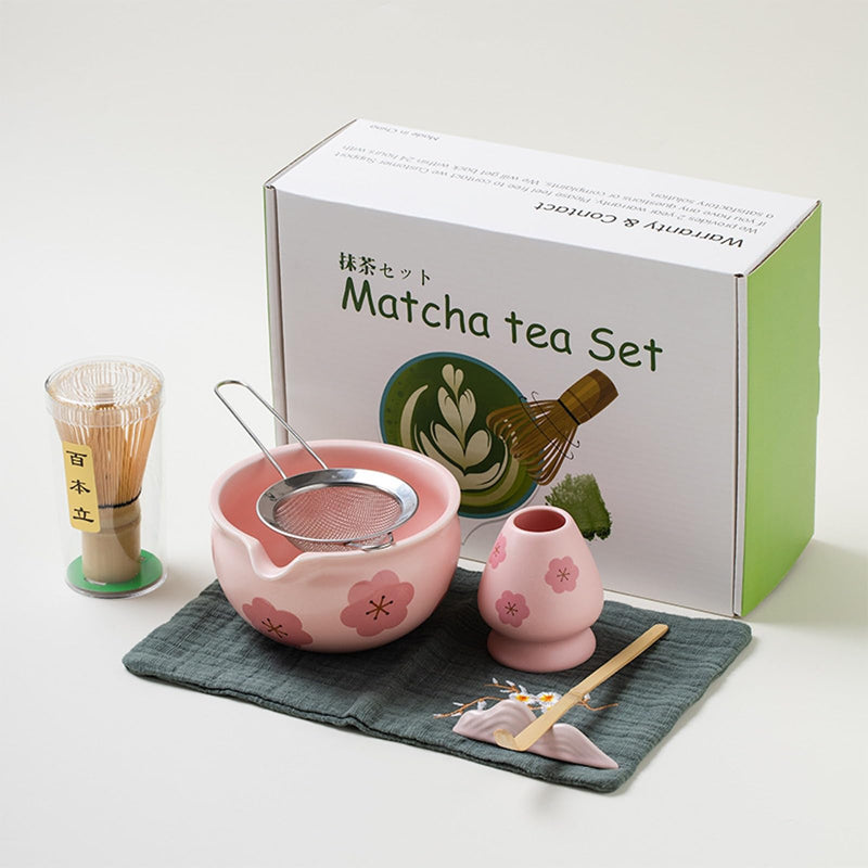 JIKANNOYA 抹茶 セット 抹茶セット 自宅用 茶道具 初心者 お点前セット 抹茶 陶器 抹茶茶碗 茶杓 茶杓立て 茶せん 百本立 茶筅立て くせ直し 綿茶巾 抹茶篩 茶道セット matcha set for beginners お手入れも簡単 母の日 父の日 誕生日 贈り物セット おしゃれ 500ml AQCJ60