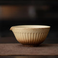 抹茶茶碗(縦線イエロー)