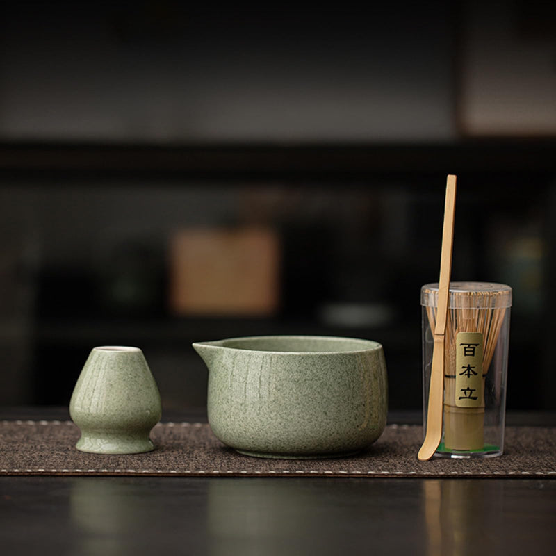 JIKANNOYA 抹茶 セット matcha set 茶道具 4点セット 抹茶茶碗 bowl 茶杓 茶せん 百本立 whisk 茶筅立て くせ直し お手入れも簡単 初心者 自宅用 ceremony 母の日 父の日 誕生日 贈り物 gift 持ち運び おしゃれ cute 高級 おうち時間グッズ CJ171