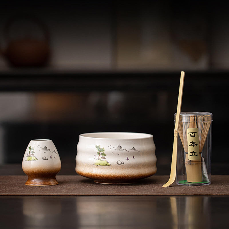 JIKANNOYA 抹茶 セット 抹茶セット 自宅用 茶道具 初心者 お点前セット 抹茶 陶器 抹茶茶碗 茶杓 茶杓立て 茶せん 百本立 茶筅立て くせ直し 綿茶巾 抹茶篩 茶道セット matcha set for beginners お手入れも簡単 母の日 父の日 誕生日 贈り物 おしゃれ AQCJ112