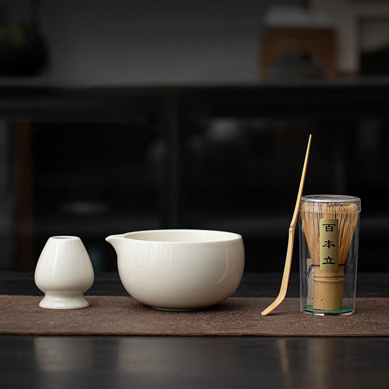 JIKANNOYA 抹茶セット 茶道具 初心者 お点前セット 7点セット 茶杓 茶筅 茶せん 百本立 茶筅立て くせ直し 抹茶篩 綿茶巾 陶器茶杓立て お手入れも簡単 母の日 父の日 誕生日 贈り物 AQCJ34